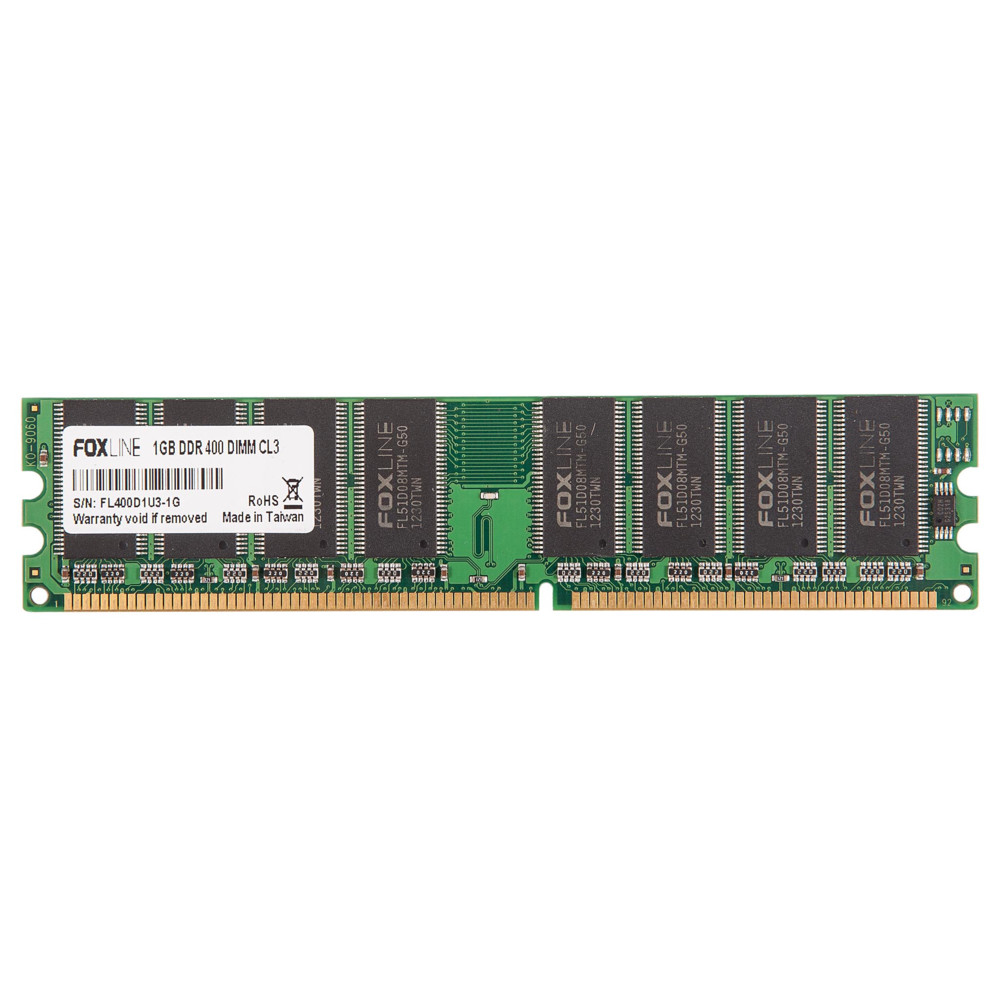 

Оперативная память Foxline DIMM 1GB 400 DDR [FL400D1U3-1G], DIMM 1GB 400 DDR