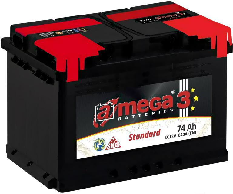 

Автомобильный аккумулятор Mega Standard 74 L [ASt 74.1], Standard 74 L