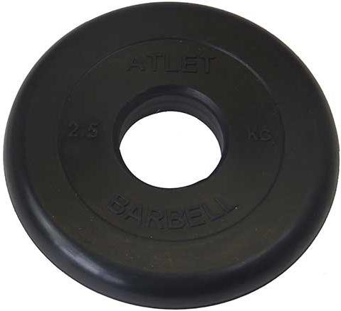 

Диск для штанги MB Barbell Atlet d-51 2,5кг черный, Atlet d-51 2,5кг