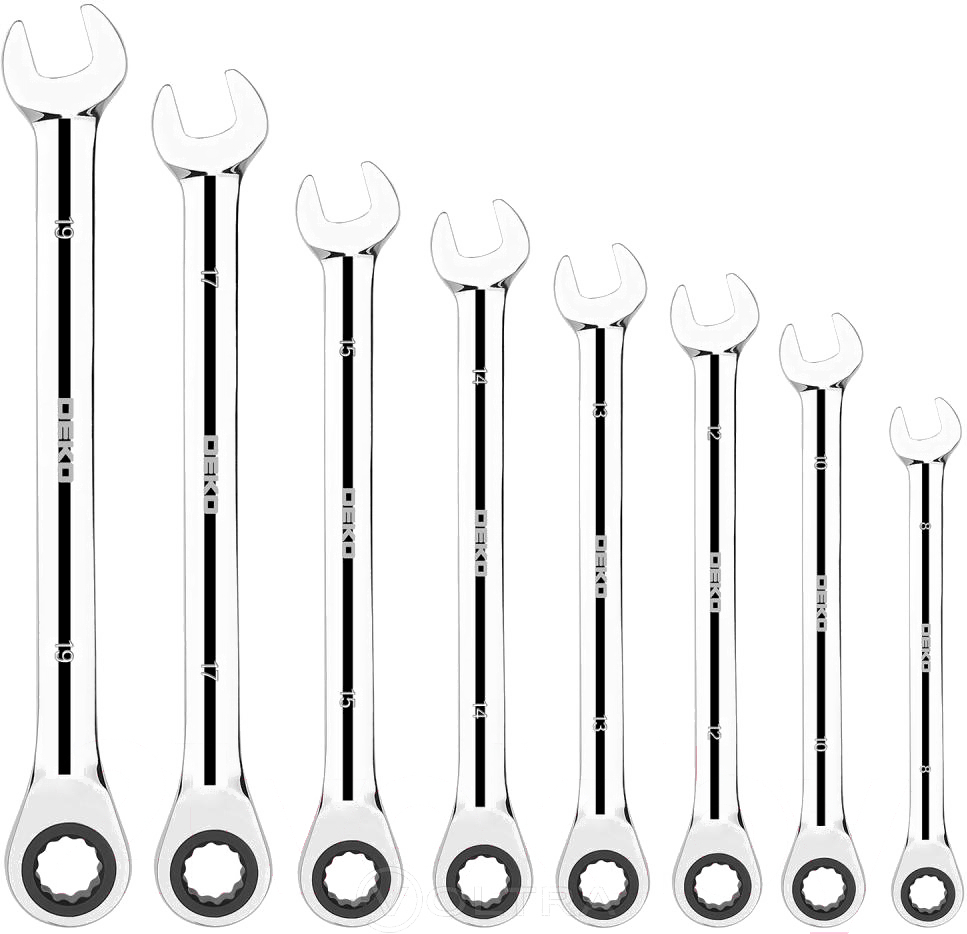 

Набор ключей комбинированных Deko RW01 8-19 мм SET 8 [065-0549], Набор ключей комбинированных Deko RW01 8-19 мм SET 8 065-0549