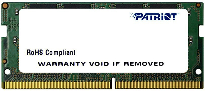 

Оперативная память Patriot 4GB DDR4 SO-DIMM PC4-17000 [PSD44G213381S], ОЗУ SODIMM PC-17000 DDR4-2133 4GB Patriot PSD44G213381S