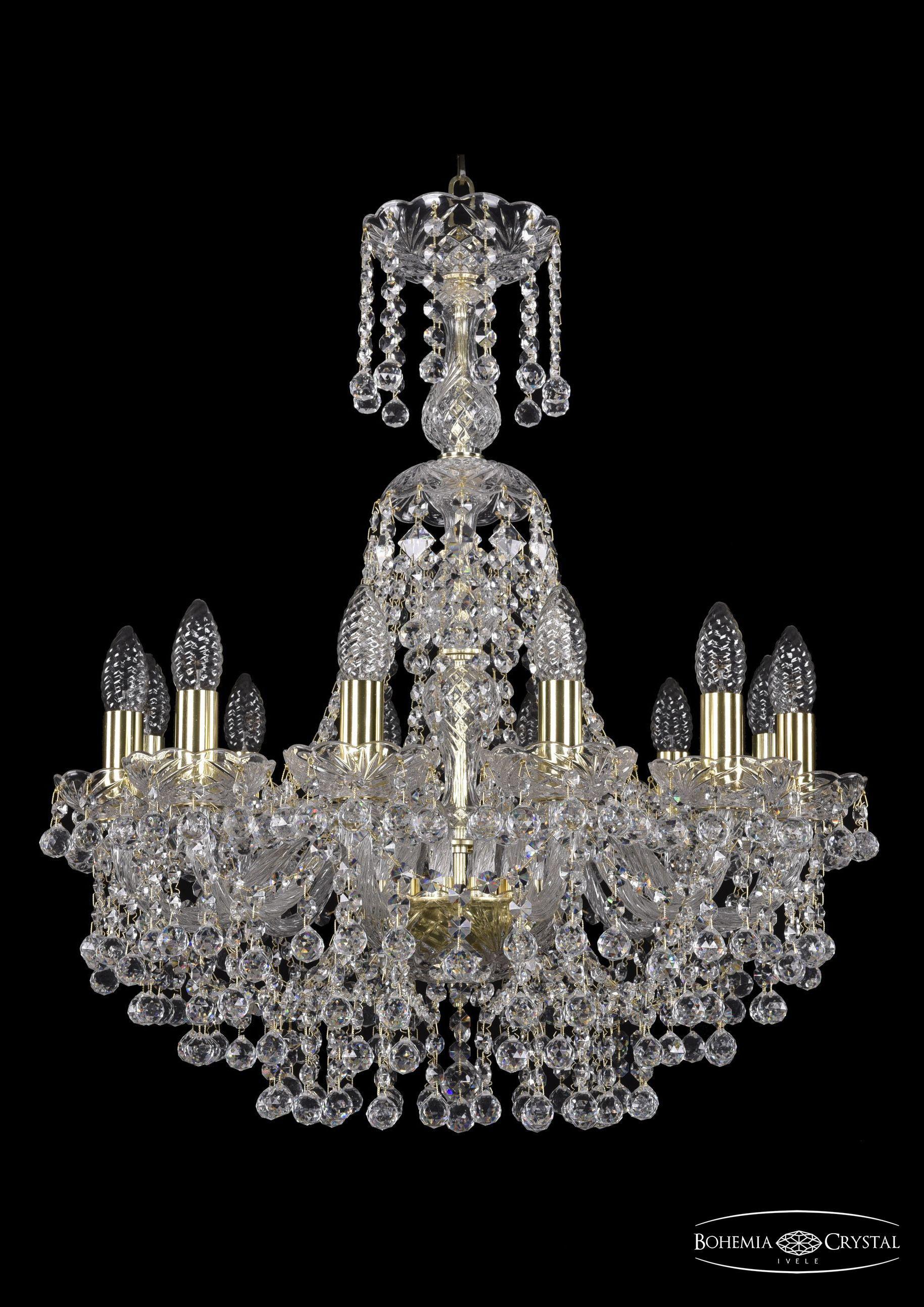 

Подвесная люстра Bohemia Ivele Crystal 1409/12/195/XL-68/G