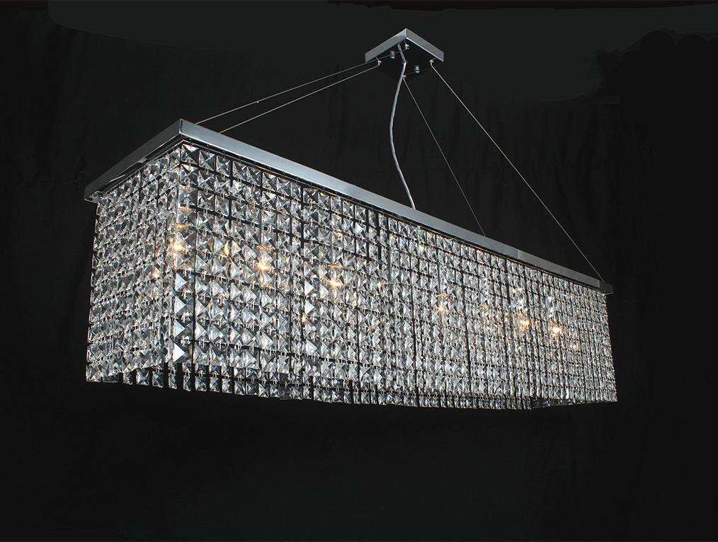 

Подвесная люстра NEWPORT L123*28*H30/280 cm E14 8*60W Chrome Clear crystal [1508/S], L123*28*H30/280 cm E14 8*60W