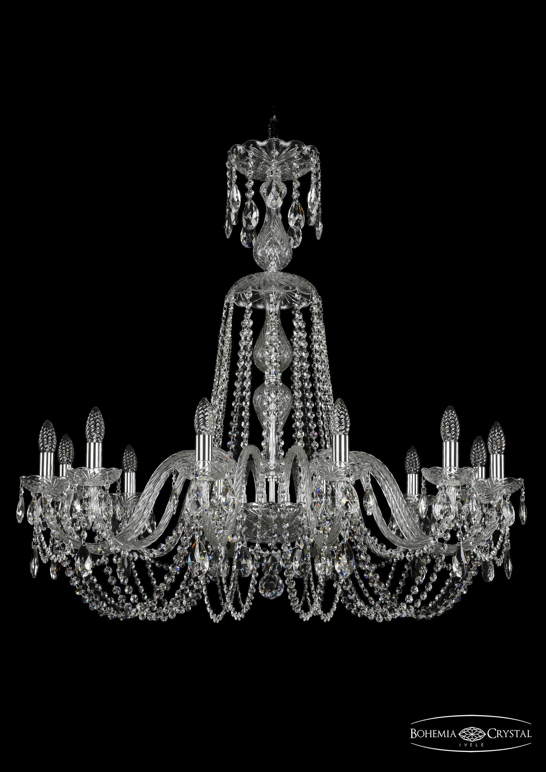 

Подвесная люстра Bohemia Ivele Crystal 1402/12/360/XL-95/Ni