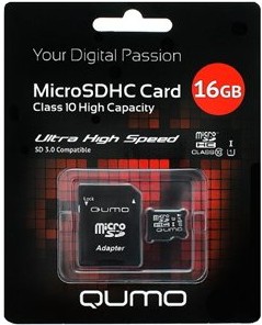 

Карта памяти QUMO MicroSDHC 16GB Сlass 10 UHS-I ,3.0 с адаптером SD QM16GMICSDHC10U1 [18741], Карта памяти QUMO MicroSDHC 16GB Сlass 10 UHS-I ,3.0 с адаптером SD QM16GMICSDHC10U1 18741
