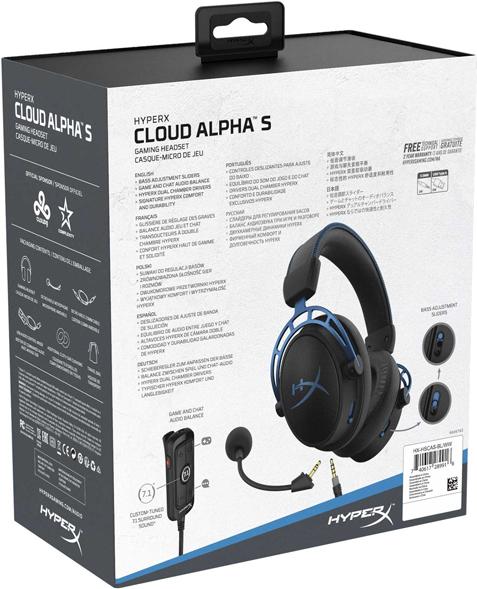 

Наушники HyperX Cloud Alpha S синий/черный [HX-HSCAS-BL/WW], Cloud Alpha S
