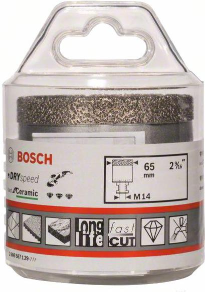 

Алмазная коронка Bosch 2.608.587.129, М 65мм Dry Speed