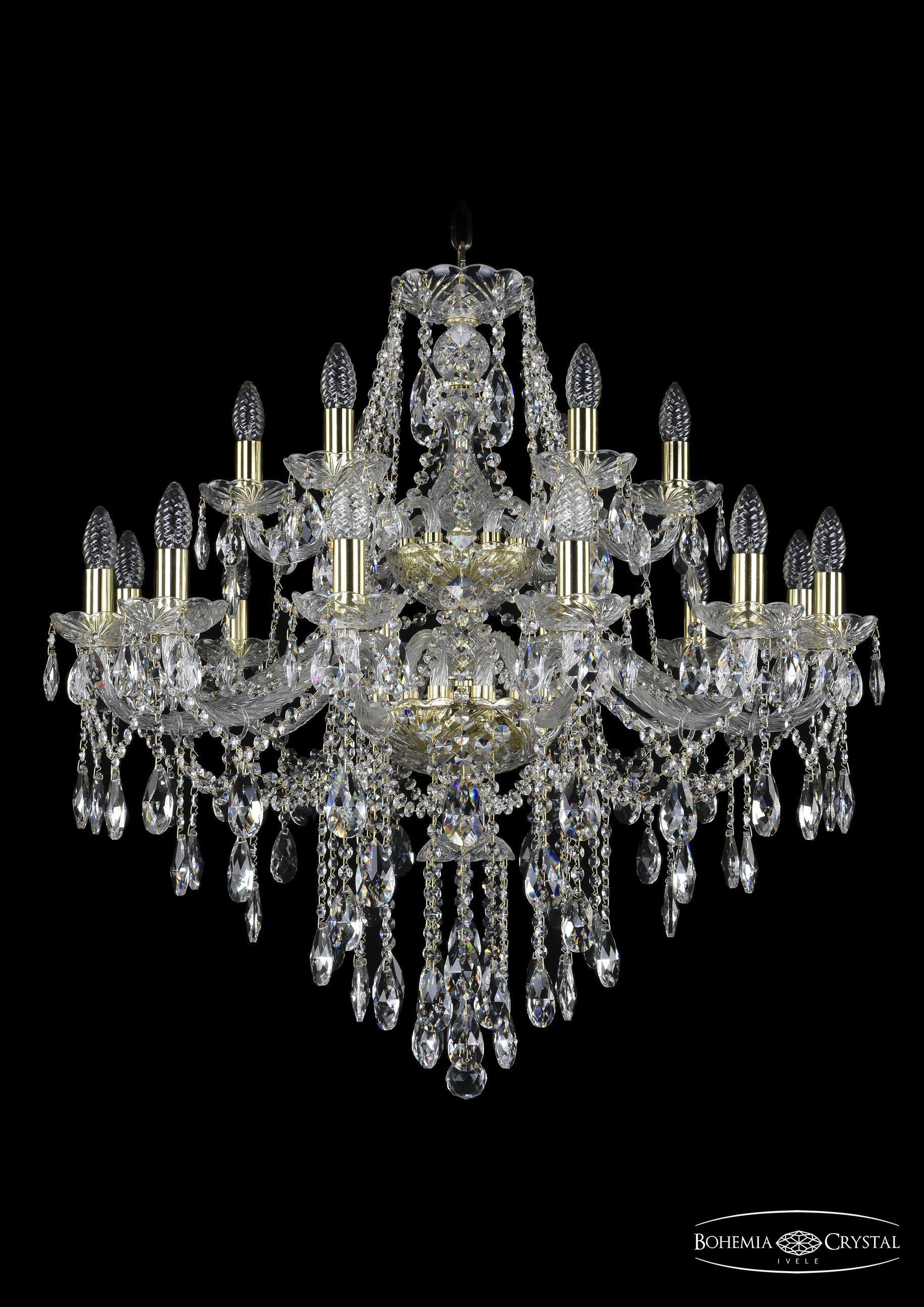 

Подвесная люстра Bohemia Ivele Crystal 1415/12+6/300/2d/G