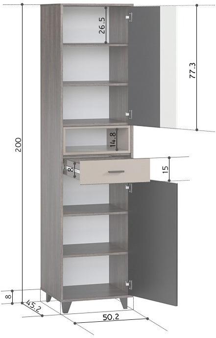 

Распашной шкаф Концепт-2 Gray Stone, Концепт-2