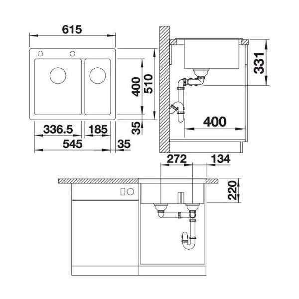 

Кухонная мойка Blanco Pleon 6 Split алюметаллик [521691], Pleon 6 Split