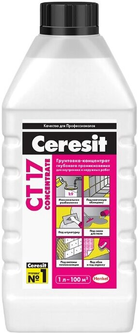 

Грунтовка Ceresit CT 17 Super Concentrate 1л