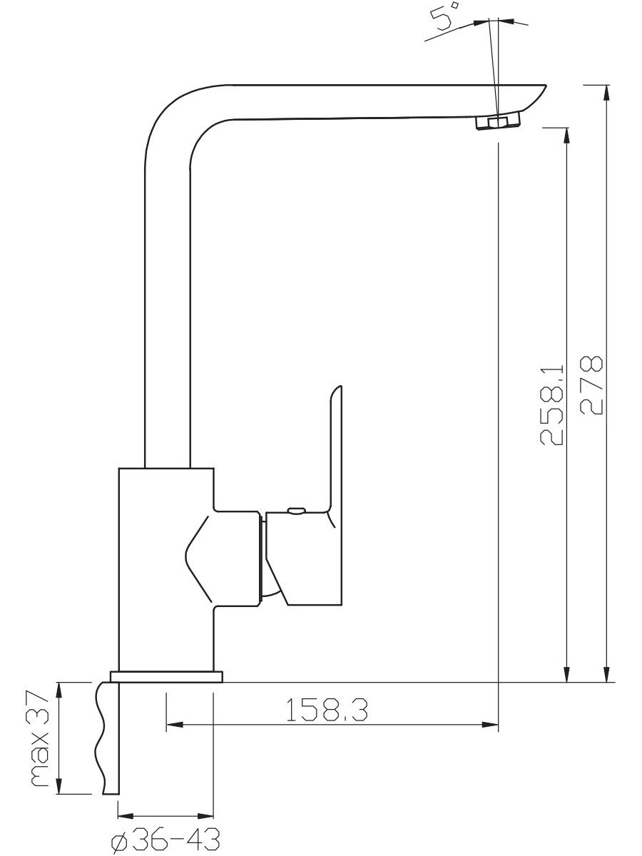 

Смеситель Argo Adam 35-03P Chrome, Adam 35-03P