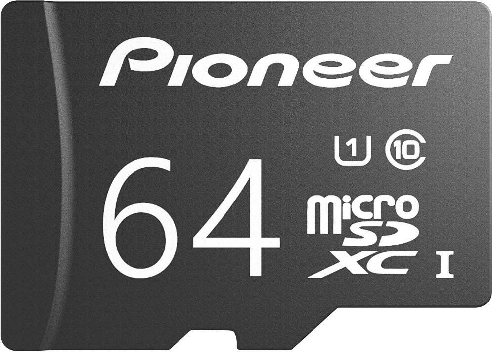 

Карта памяти Pioneer MicroSD Card Cl10/UHS1/U1 64GB [APS-MT1D-064], MicroSD Card Cl10/UHS1/U1 64GB