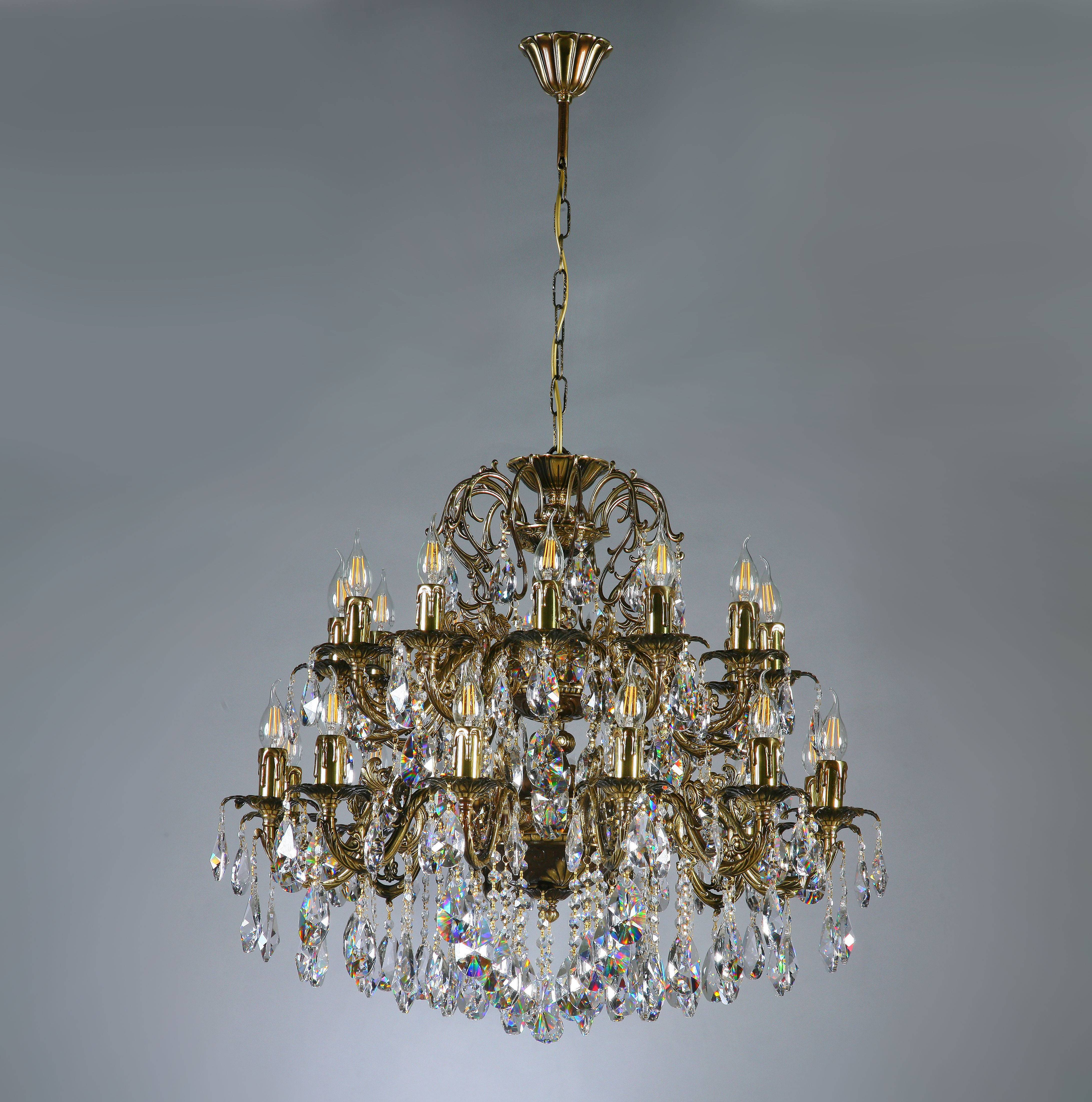 

Подвесная люстра AMBIENTE by BRIZZI 2118/12+12 AB Leaf Crystal