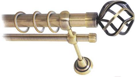 

Карниз Lm Decor Булава 097 2р гладкий 25/16мм 1.6м антик, Булава 097 2р гладкий 25/16мм 1.6м