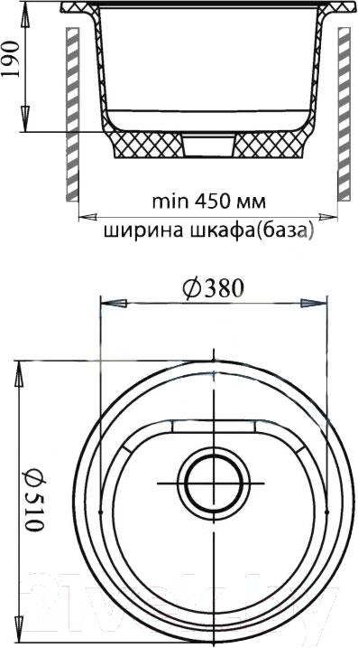 

Кухонная мойка GranFest Rondo GF-R510 красный марс, Rondo GF-R510