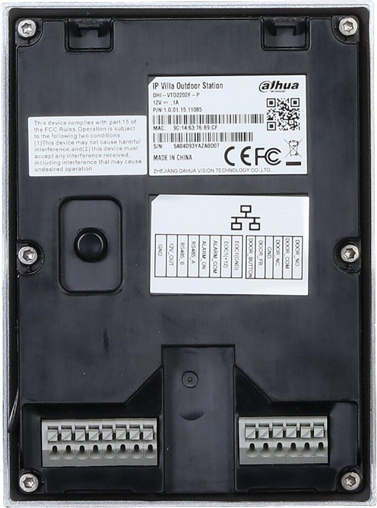

Видеодомофон Dahua DHI-VTO2202F-P, DHI-VTO2202F-P