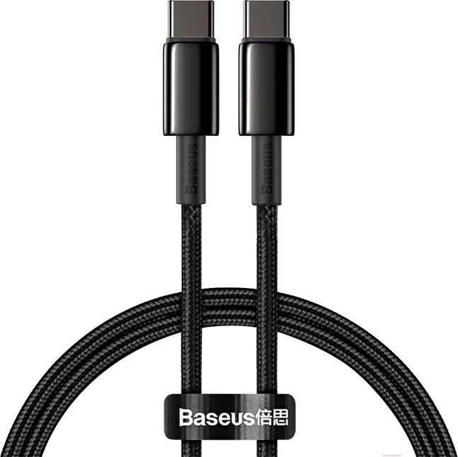 

Кабель Baseus Tungsten Gold Fast Charging Data Cable Type-C to Type-C 100W 2m Black (CATWJ-A01), Кабель Baseus CATWJ-A01 Tungsten Gold Fast Charging Data Cable Type-C to Type-C 100W 2m Black (Baseus Tungsten Gold Fast Charging Data Cable Type-C to Type-C 