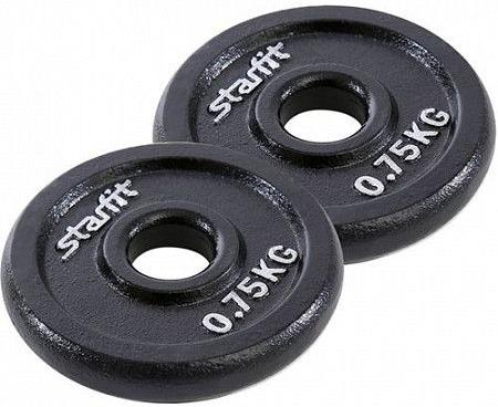 

Диск для штанги Starfit BB-204 0,75 кг 2 шт черный, BB-204 0,75 кг 2 шт