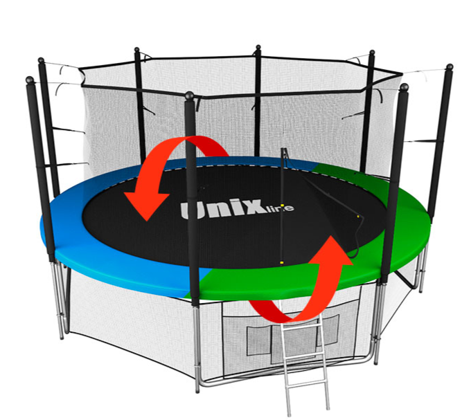 

Батут Unix line inside Classic 14 ft с защитной сеткой и лестницей, Батут Unix line 14 ft Classic inside TRUCL14IN