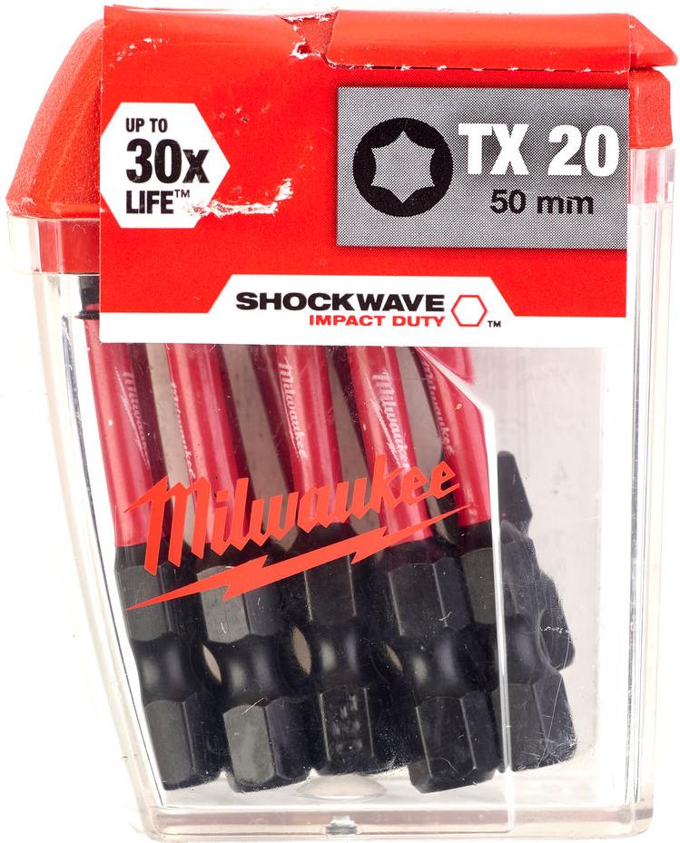 

Набор оснастки Milwaukee Shockwave Impact Duty 4932430877, Насадка для электроинструмента Milwaukee Shockwave TX20 50мм 10шт 4932430877