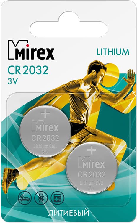 

Батарейка Mirex CR2032 литиевая блистер 2 шт [23702-CR2032-E2], Батарейка Mirex CR2032 2 шт (23702-CR2032-E2)