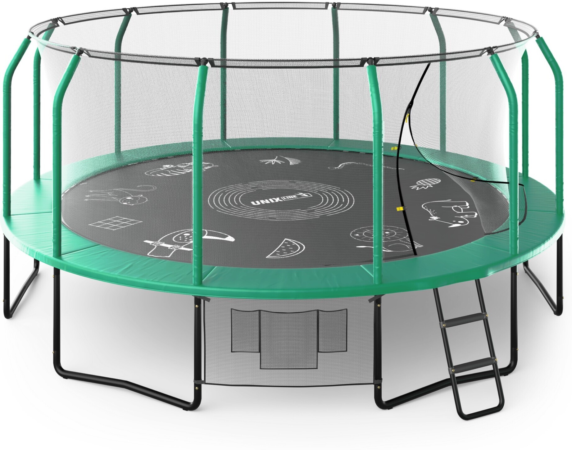 

Батут Unix Line Supreme Game 14 ft-427 см Green с защитной сеткой и лестницей [TRUSUG14GR], Батут Unix Line Supreme Game 14 ft TRUSUG14GR green