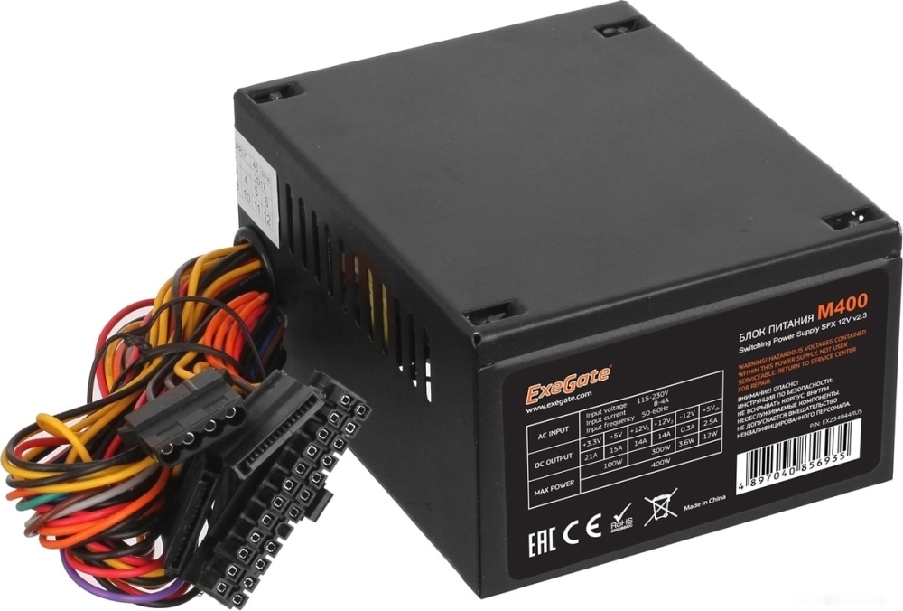 

Блок питания ExeGate 400W M400 [EX234944RUS], Блок питания для компьютеров ExeGate 400W M400 EX234944RUS