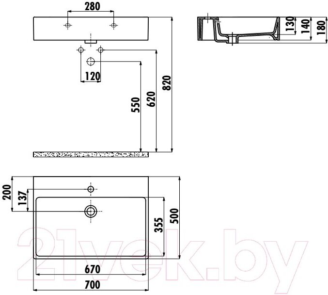 

Умывальник Creavit Next 50 [NX270-00CB00E-0000], Умывальник Creavit Next 50 NX270-00CB00E-0000