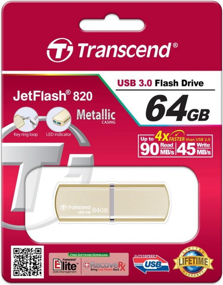 

USB Flash Transcend JetFlash 820G 64GB (TS64GJF820G), JetFlash 820G 64GB