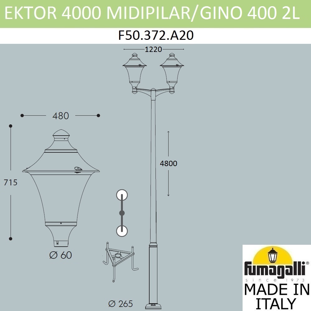 

Фонарь уличный Fumagalli F50.372.A20.AXE27