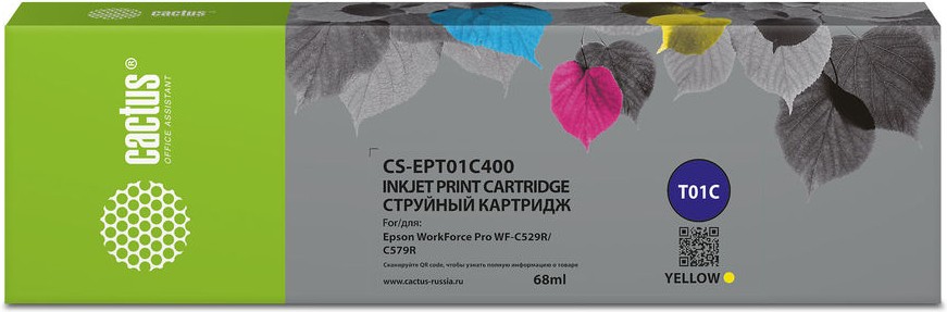 

Картридж струйный CACTUS Epson струйный CS-EPT01C400 T01C4 желтый