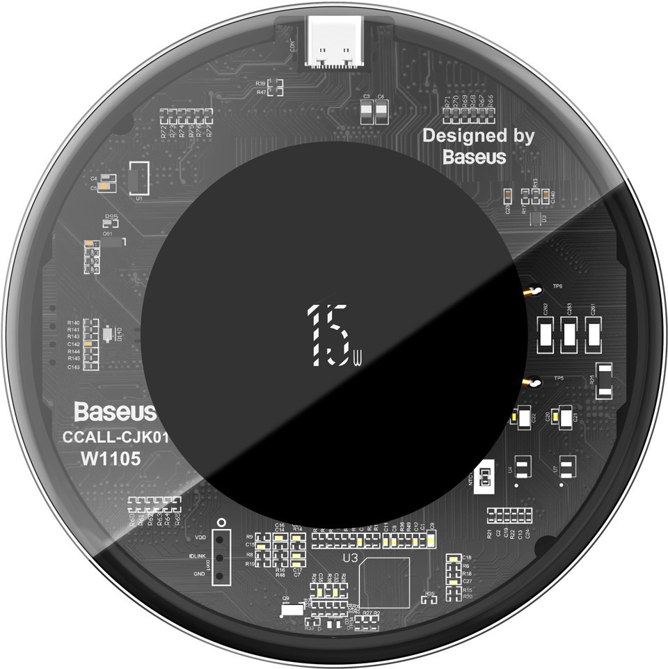 

Беспроводное зарядное устройство Baseus Simple 15W прозрачный черный [WXJK-BA02], Беспроводное зарядное устройство Baseus Simple 15W WXJK-BA02 белый