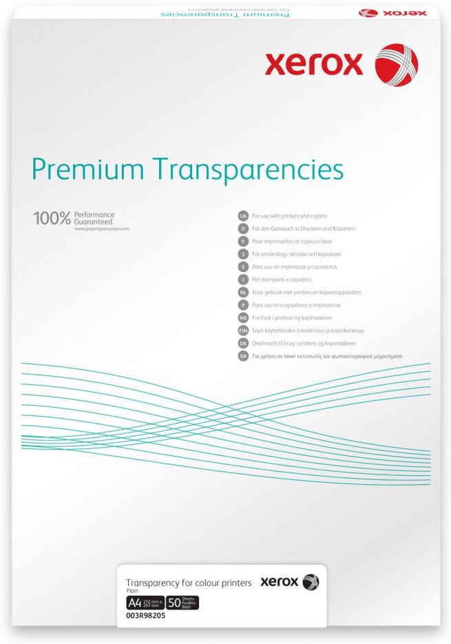 

Xerox XEROX Universal Transparency Plain A3 пленка прозрачная без подложки [003R98203], Пленка для печати Xerox XEROX Universal Transparency Plain A3 пленка прозрачная без подложки 003R98203
