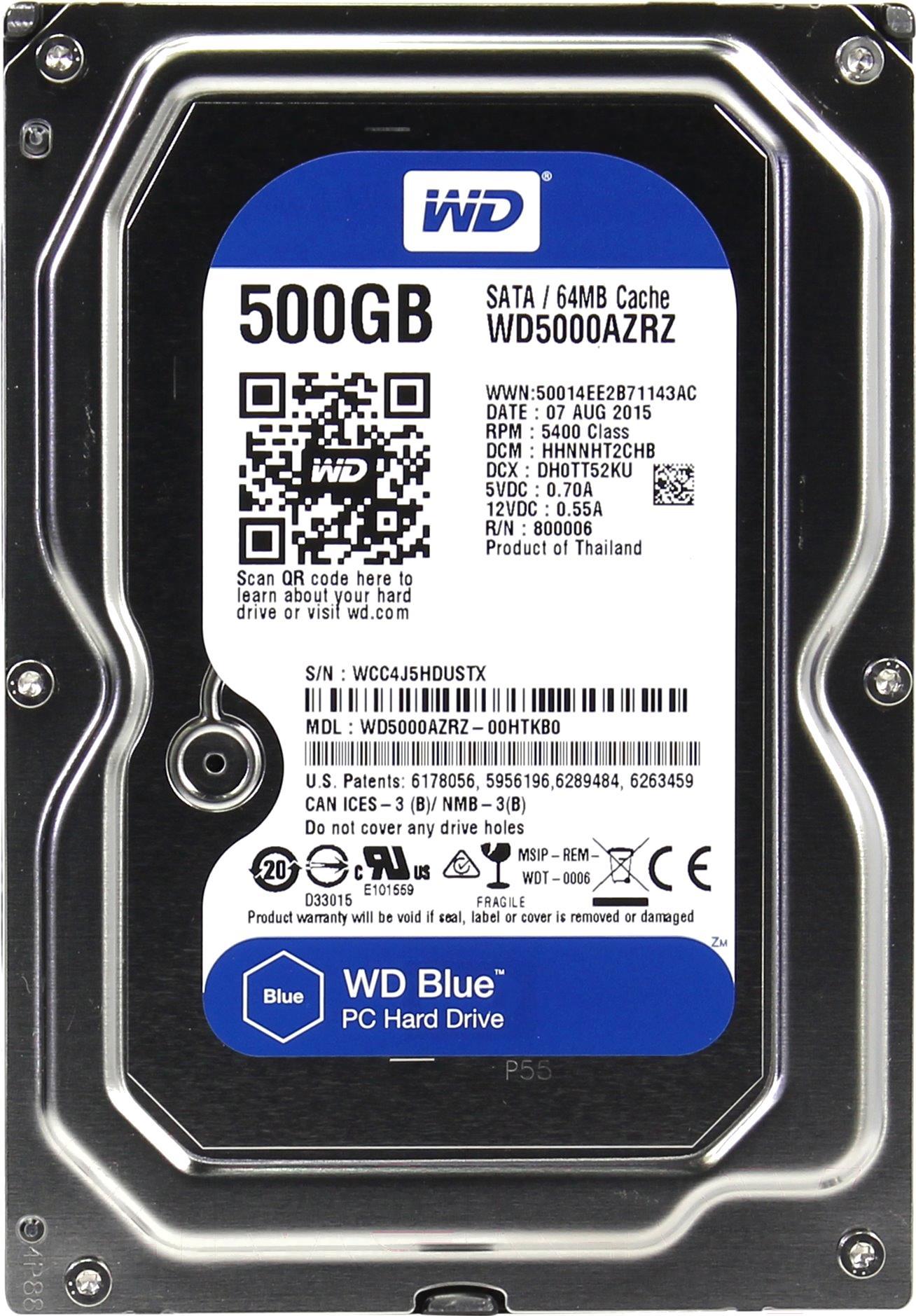 

Жесткий диск WD blue 500GB (WD5000AZRZ), 500GB
