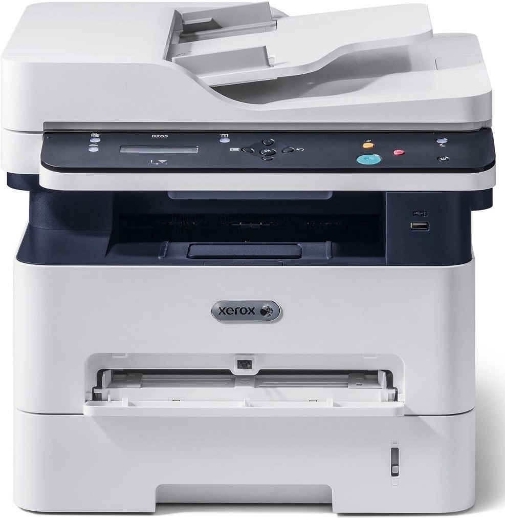 

Лазерный принтер Xerox WorkCentre B205NI# белый/синий [B205V_NI], МФУ лазерный Xerox WorkCentre B205NI (B205V_NI)