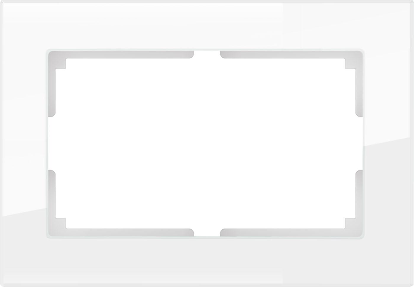 

Рамка для выключателя и розетки Werkel Favorit WL01-Frame-01-DBL белый/стекло [a033478], Favorit WL01-Frame-01-DBL