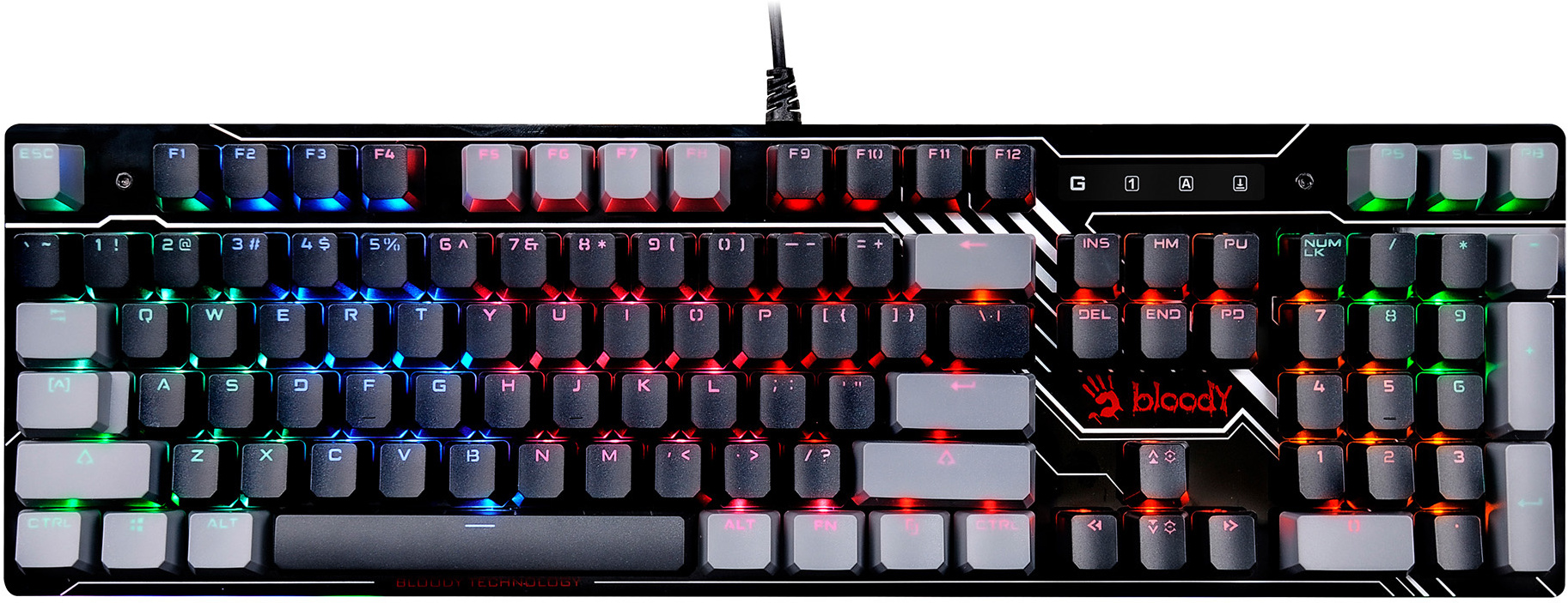 

Клавиатура A4Tech Bloody черный/серый [B808N (RAVEN)], Клавиатура A4Tech Bloody B808N (RAVEN) черный/серый