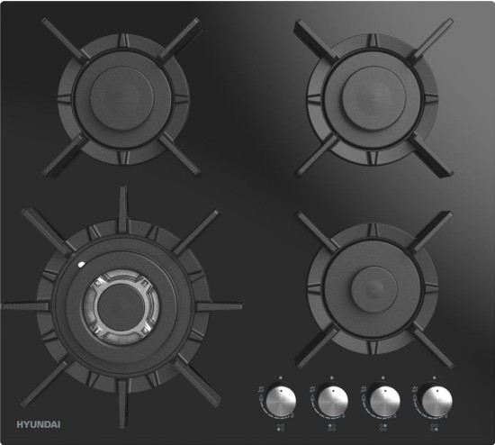 

Варочная панель Hyundai газовая черный [HHG 6437 BG], Газовая варочная панель Hyundai HHG 6437 BG