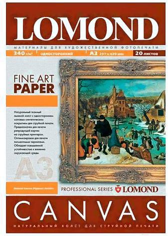 

Холст Lomond Ярко-белый хлопковый холст A3 340 г/м2 20л (0908332), Ярко-белый хлопковый холст A3 340 г/м2 20л