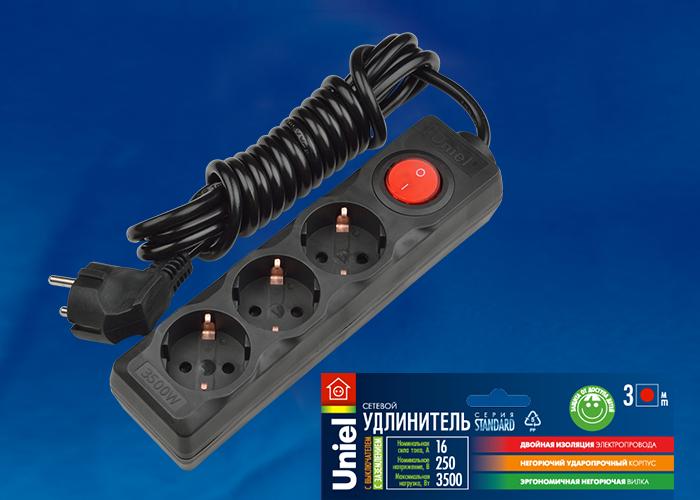 

Удлинитель Uniel Standart 7м 3 гнезда UL-00003609 черный [S-GCD3-7B], Standart 7м 3 гнезда UL-00003609