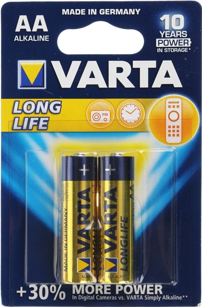 

Батарейка, аккумулятор, зарядное Varta Longlife AA Bli 2 CIS, Батарейка Varta Longlife AA Bli 2 CIS 4008496847112