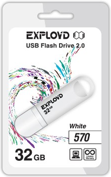 

Usb flash Exployd 570 32Gb белый, 570 32Gb