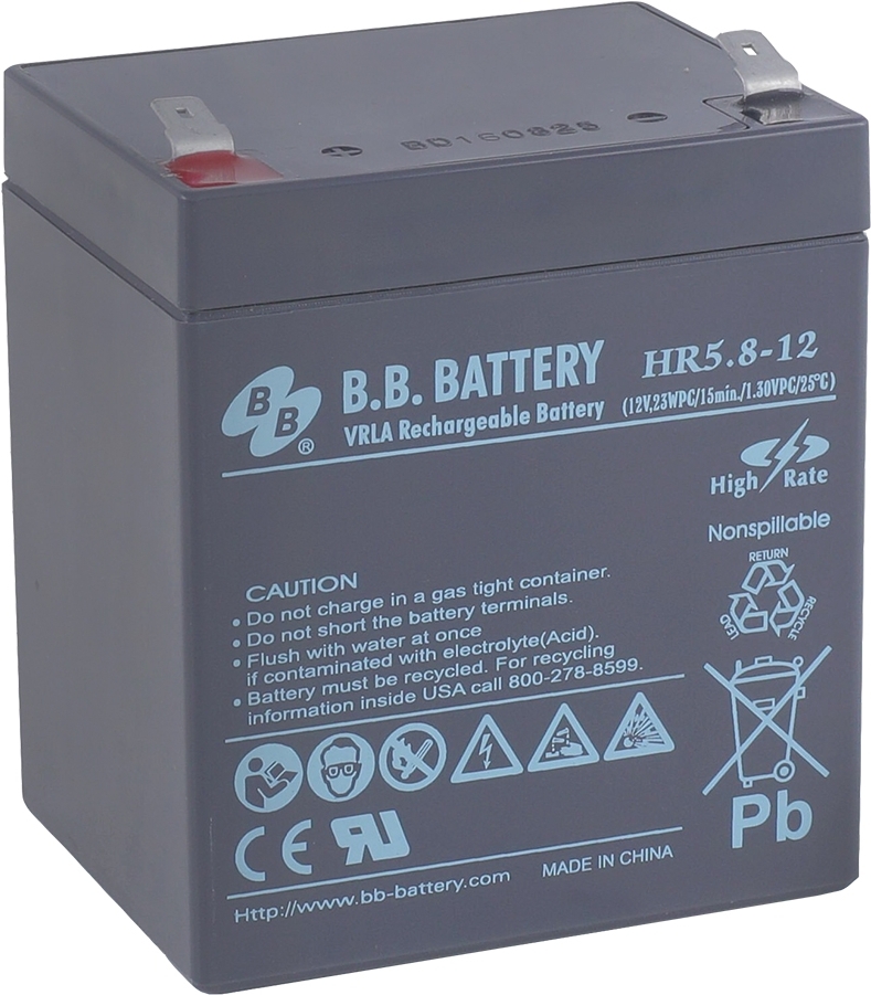 

Аккумулятор для ИБП B.B. Battery HR 5.8-12 12V 5.8Ah