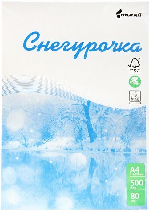 

Бумага Снегурочка А4 80g/m2 500л класс C