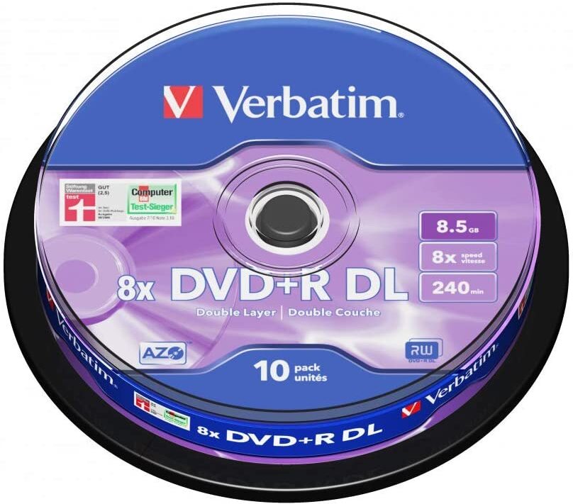 

Оптический диск Verbatim Double Layer DVD+R 8.5Gb 8x Verbatim CakeBox 10 шт [43666], Оптический диск Verbatim Double Layer DVD+R 8.5Gb 8x Verbatim CakeBox 10 шт 43666