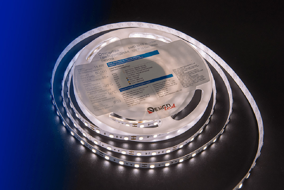 

Светодиодная лента DesignLed Лента светодиодная LUX, 5050, 60 LED/м, 14,4 Вт/м, 12В, IP33, Нейтральный белый (4000K) [DSG560-12-NW-33], Светодиодная лента DesignLed Лента светодиодная LUX, 5050, 60 LED/м, 14,4 Вт/м, 12В, IP33, Нейтральный белый (4000K) DS