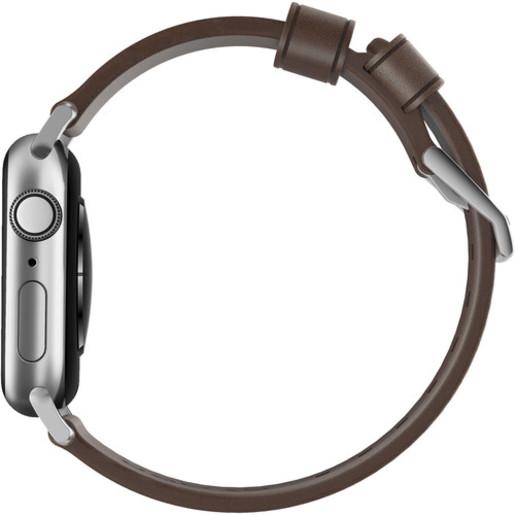 

Сменный ремешок Nomad Modern Strap для Apple Watch 44mm/42mm темно-коричневый/серебристый [NM1A4RSM00], Modern Strap для Apple Watch 44mm/42mm