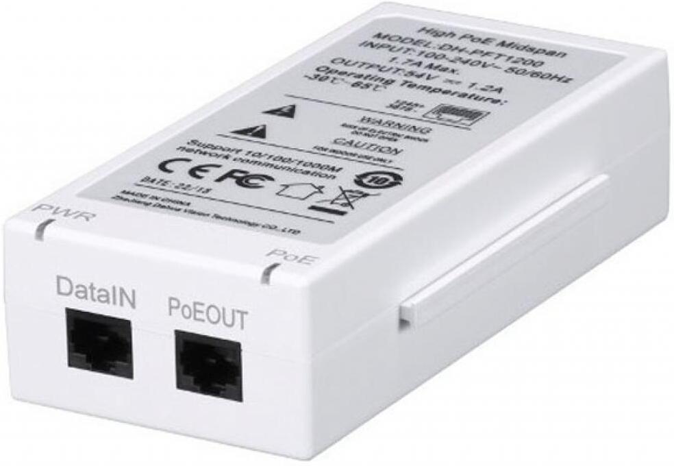 

Инжектор POE Dahua DH-PFT1200, (Инжектор POE Dahua DH-PFT1200)