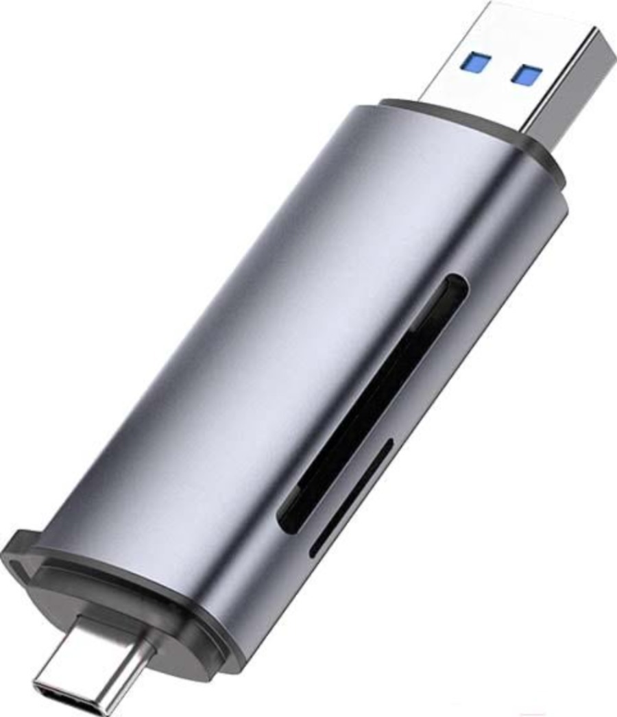 

Картридер UGREEN CM185-50706; USB-C + USB-A to TF/SD, алюминиевый корпус, Space Gray